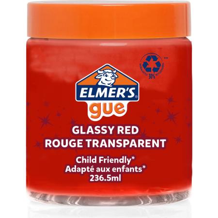 Elmers Gue kant-en-klare slijm | glazig rode slijm | geweldig om met extra ingrediënten te mengen | 236,5 ml | 1 stuk